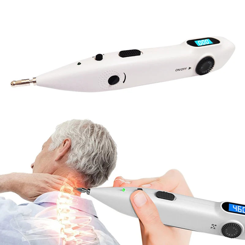 Caneta Acupuntura Eletrónica TENS - Terapia Laser Digital para Massagem e Estimulação Muscular