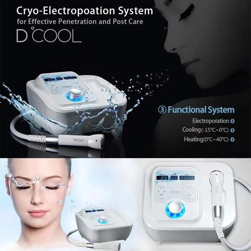 Equipamento D-Cool Electroporação ION - Massageador Crioterapia Facial Profissional