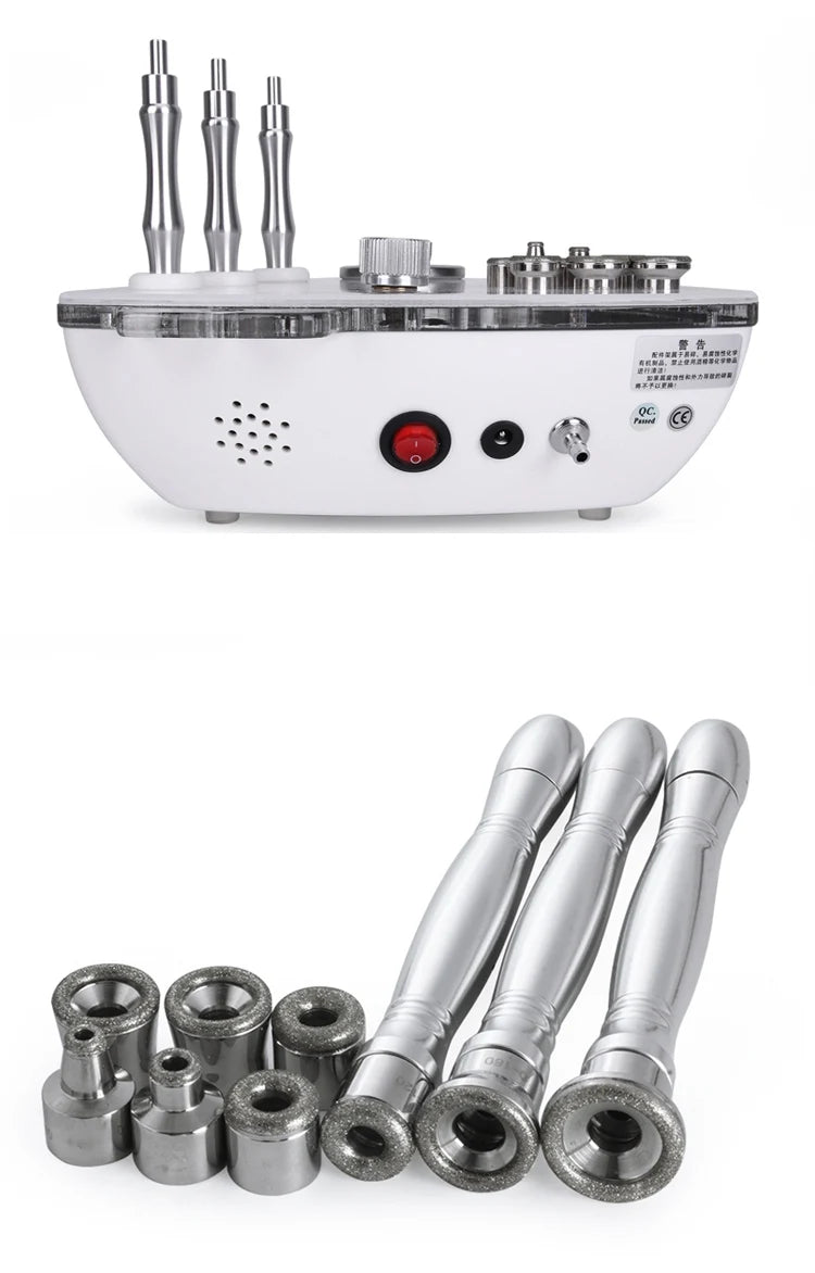 Máquina Microdermoabrasão Diamante Profissional - 65-68cmHg com 9 Pontas para Esfoliação Facial