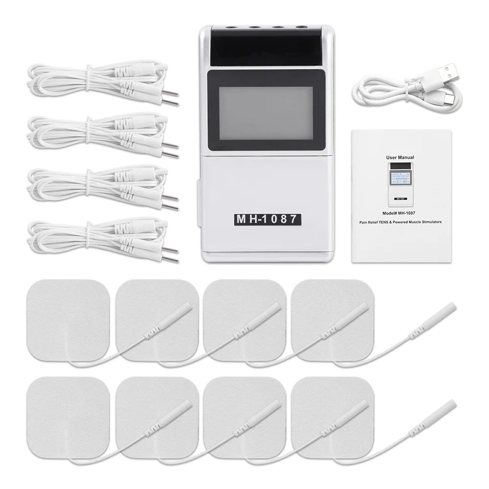 Estimulador Muscular Elétrico EMS 15 Modos - TENS 20 Níveis Fisioterapia Massagem Corporal + Caneta