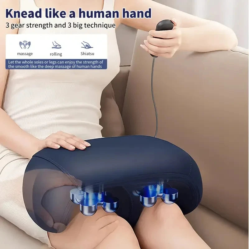 Massageador Elétrico Pés e Pernas - Terapia Aquecimento Shiatsu Compressão Quente Relaxamento