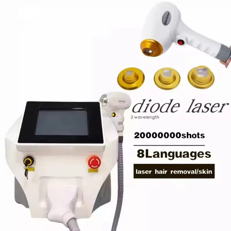 Máquina Laser Diodo Desktop Profissional Alta Qualidade - 3 Wavelengths Rejuvenescimento Depilação Indolor
