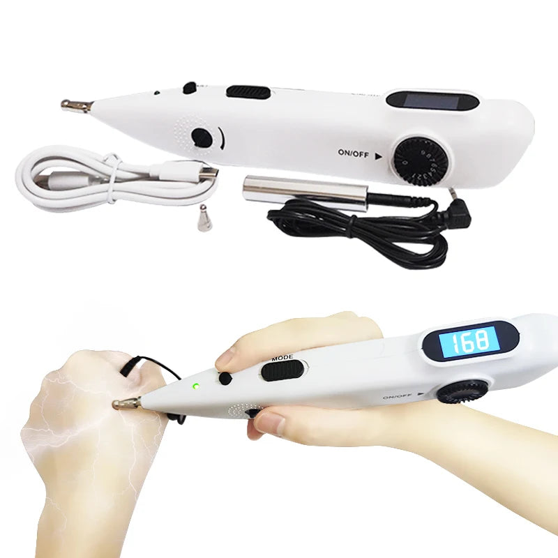 Caneta Acupuntura Eletrónica TENS - Terapia Laser Digital para Massagem e Estimulação Muscular