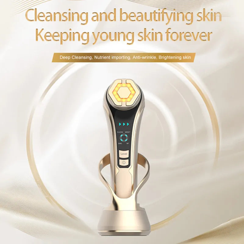 Novo Dispositivo RF Lifting e Firmeza Facial - Rejuvenescimento EMS Microcorrente Equipamento Beleza Doméstico