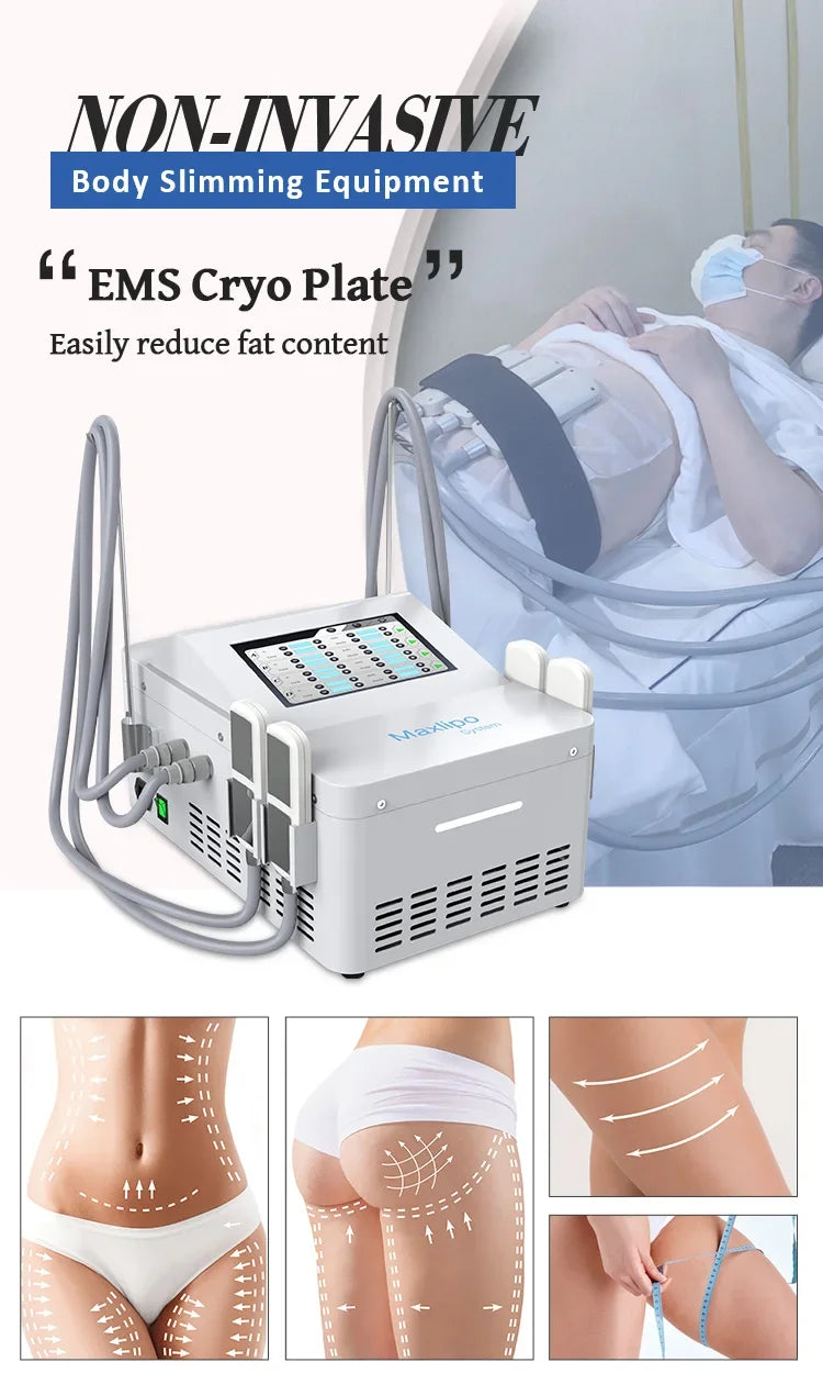 Máquina Criolipolise EMS com Estimulação Muscular - Equipamento Profissional Modelação Corporal