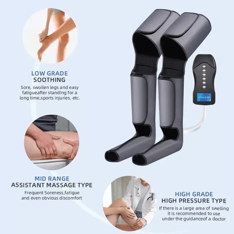 Massageador Elétrico de Pernas e Pés - Pressão de Ar, Shiatsu e Compressão Térmica