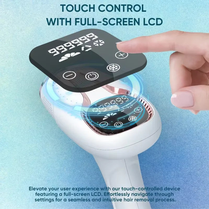 Depilador IPL Laser Feminino Profissional - Luz Pulsada Elétrico Rosto Corpo Biquíni 999.999 Flashes