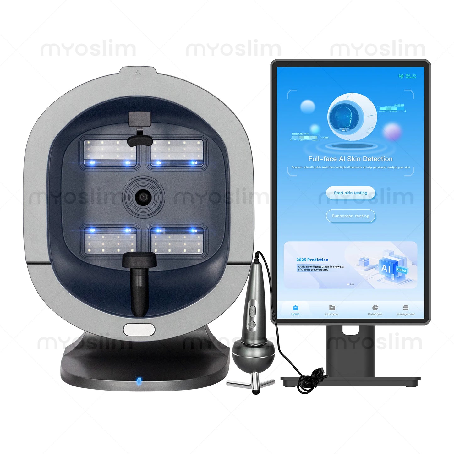 Analisador 3D Facial AI 15.6/21.5 Polegadas - Máquina Análise Pele Inteligência Artificial Scanner Couro Cabeludo