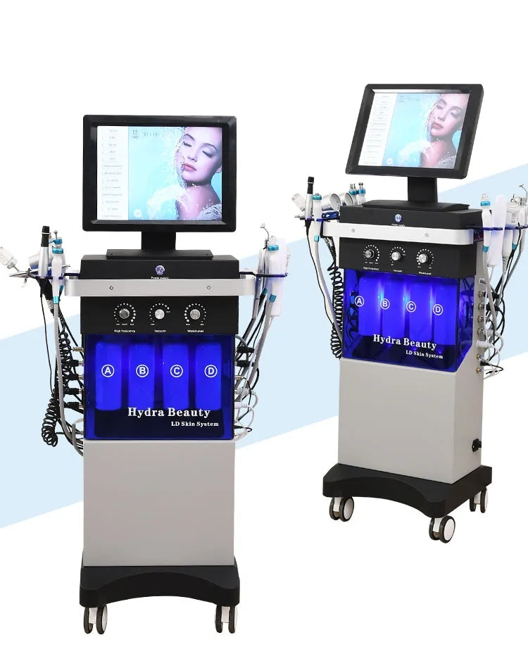 Equipamento Estético Feminino 14 em 1 - Oxigenação Bolhas e Hidrodermabrasão Facial