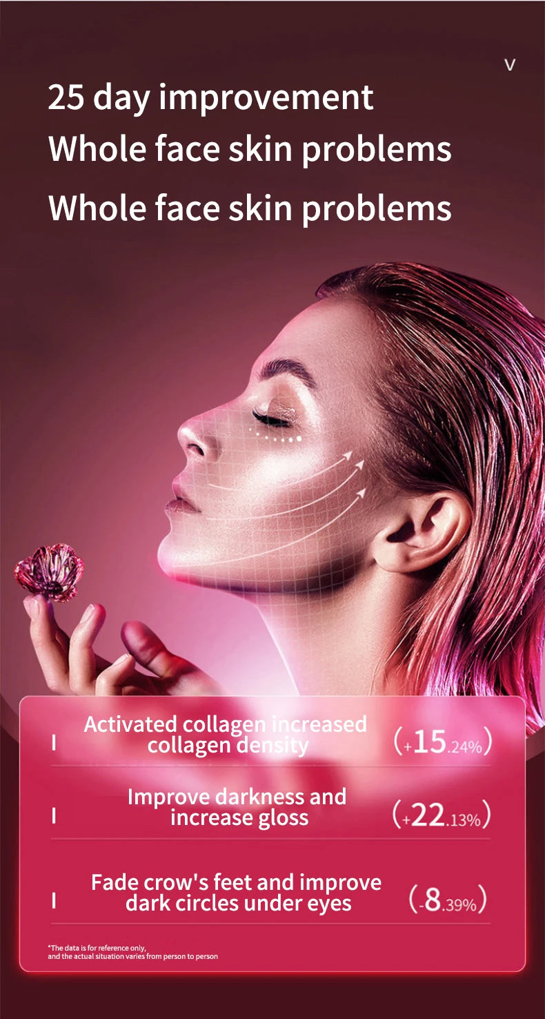 Dispositivo Lifting Facial LED Fototerapia - Massageador Vibracional Aquecido Papada Rosto V