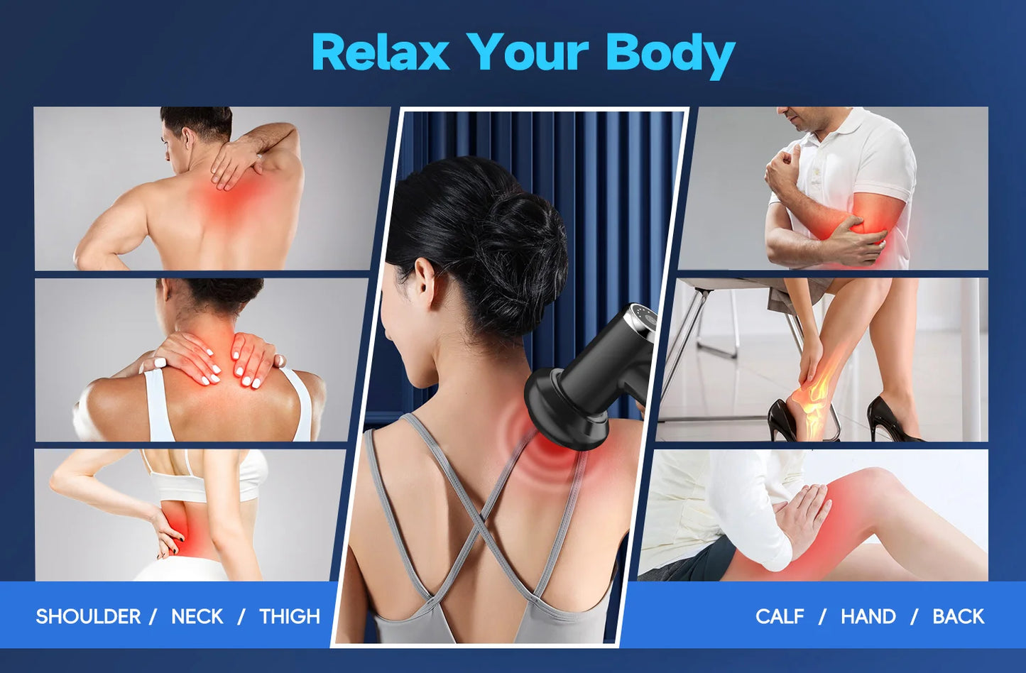 Máquina Body Sculpting Elétrica Anti-Celulite - 5 Cabeças Massagem Rotativa Corpo Inteiro Relaxamento