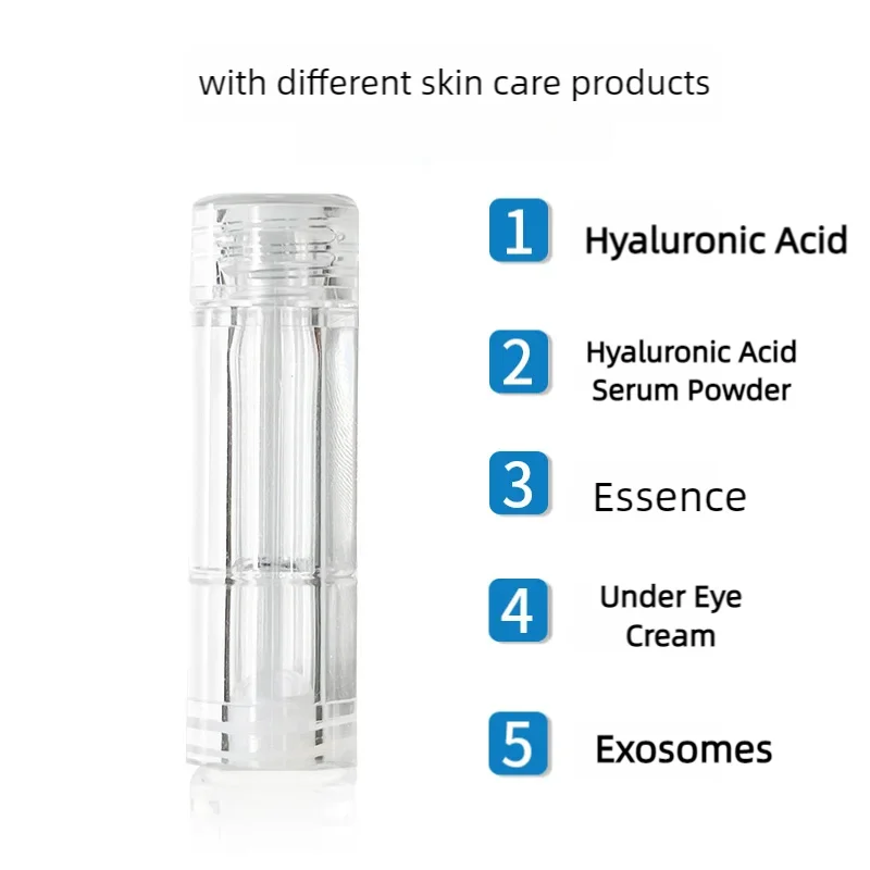 Caneta Nano Microagulhamento Facial - Dispositivo Cuidados Pele LED Fóton Vibração Massageador Mesogun Aplicador Sérum