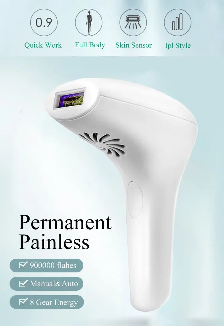 Depilador IPL Profissional Permanente - Remoção Pelos Corpo Inteiro Casa Mulheres 900.000 Flashes