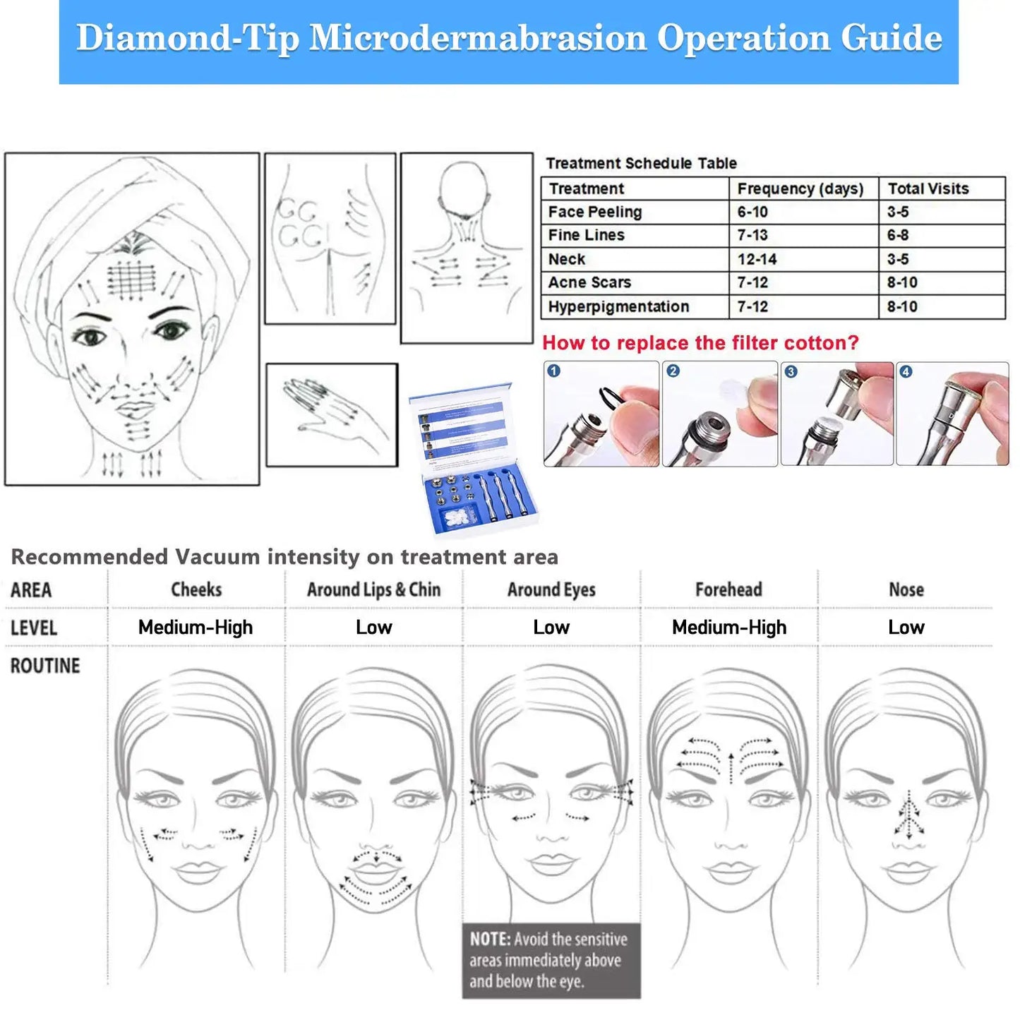 Máquina Microdermoabrasão Diamante Profissional - 65-68cmHg com 9 Pontas para Esfoliação Facial