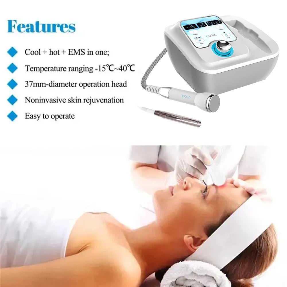 Massageador Facial D-Cool Crioterapia - Equipamento Rejuvenescimento Quente e Frio