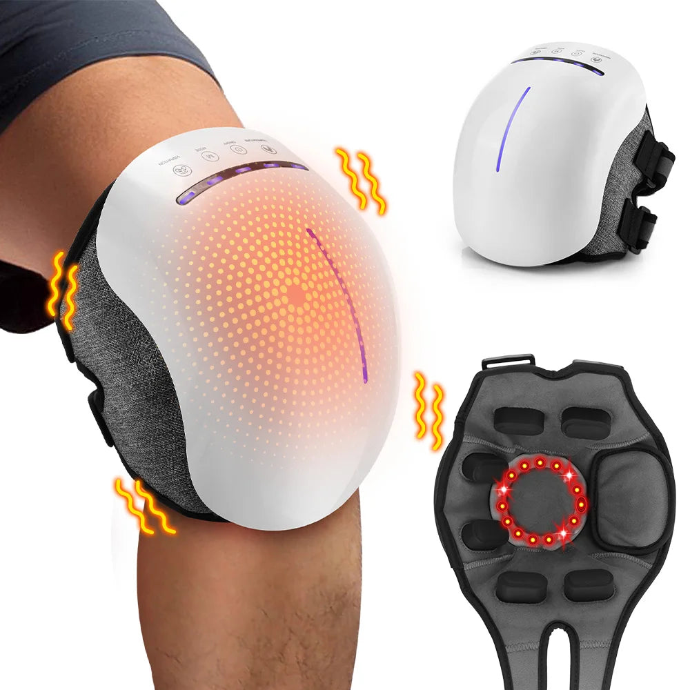 Massageador de Joelho Infravermelho - Compressão Térmica, Vibração e Fisioterapia