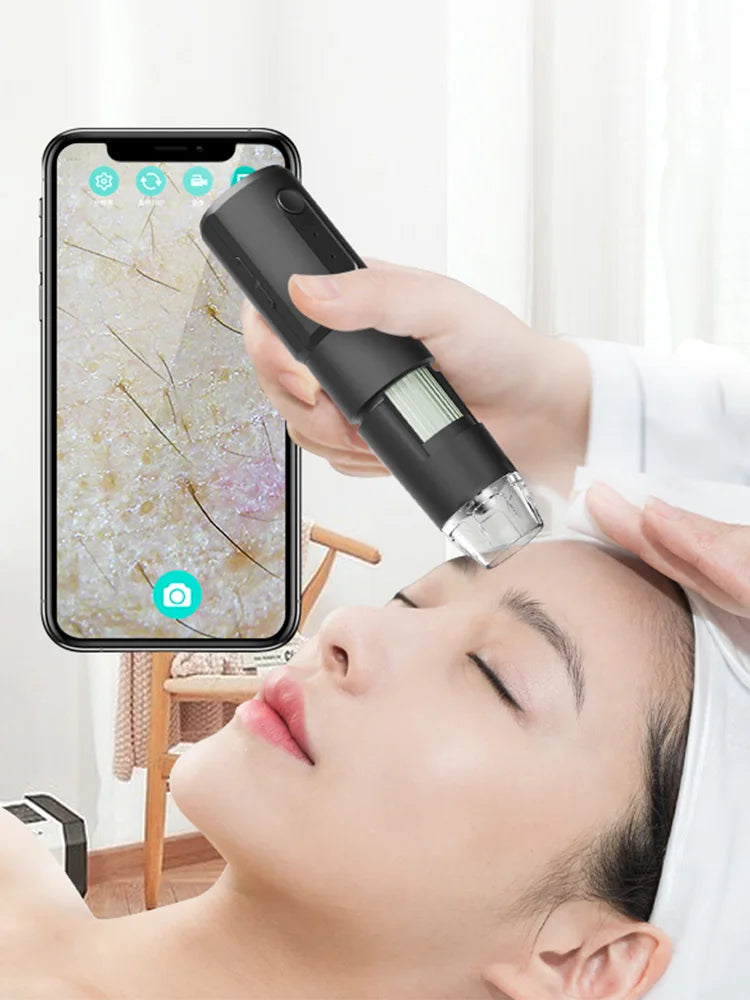 Dermatoscópio Wireless Analisador Pele Couro Cabeludo - Máquina Análise Facial Corporal Microscópio Eletrônico Profissional