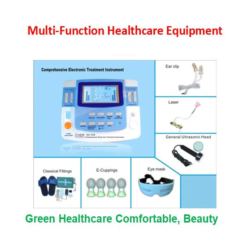 Máquina Terapia Ultrassónica Eletromagnética Pulsada - TENS EMS Fisioterapia 7 Canais Laser