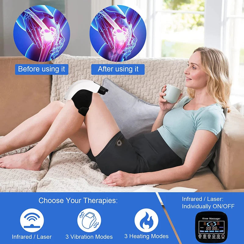 Joelheira Elétrica com Aquecimento - Pressoterapia e Terapia Infravermelha para Artrite