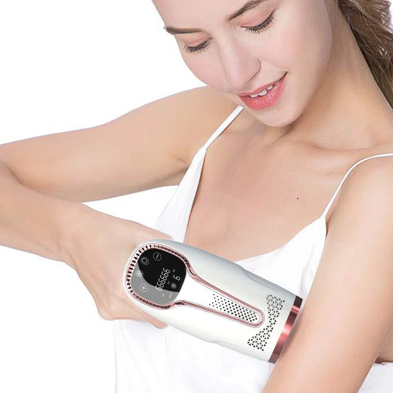 Depilador IPL Laser Feminino Profissional - Luz Pulsada Elétrico Rosto Corpo Biquíni 999.999 Flashes