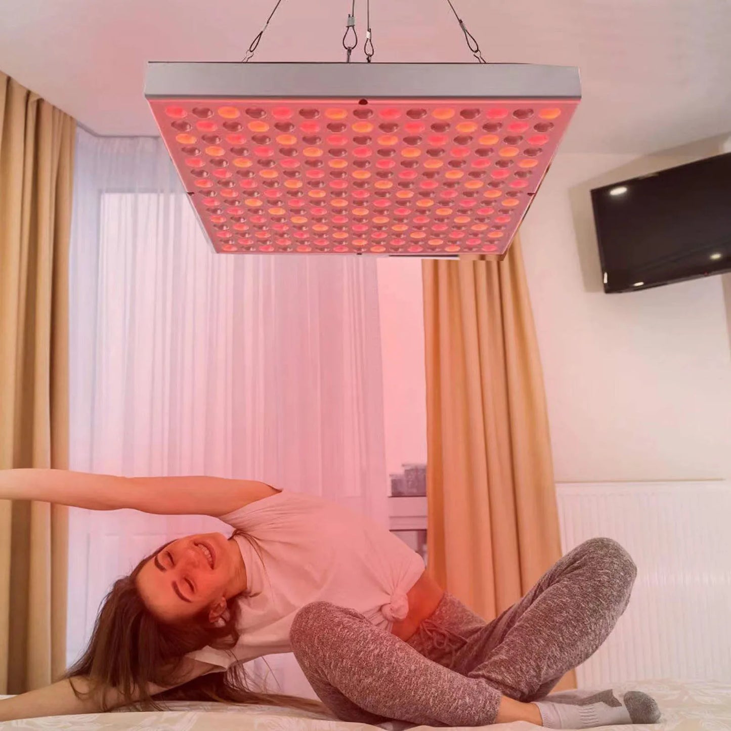 Painel LED Vermelho Fototerapia 660nm/850nm - Lâmpada Aquecimento Fisioterapia Doméstica 45W