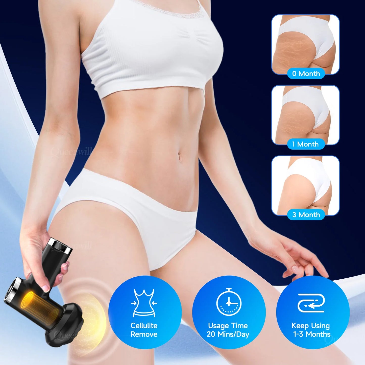 Máquina Body Sculpting Elétrica Anti-Celulite - 5 Cabeças Massagem Rotativa Corpo Inteiro Relaxamento
