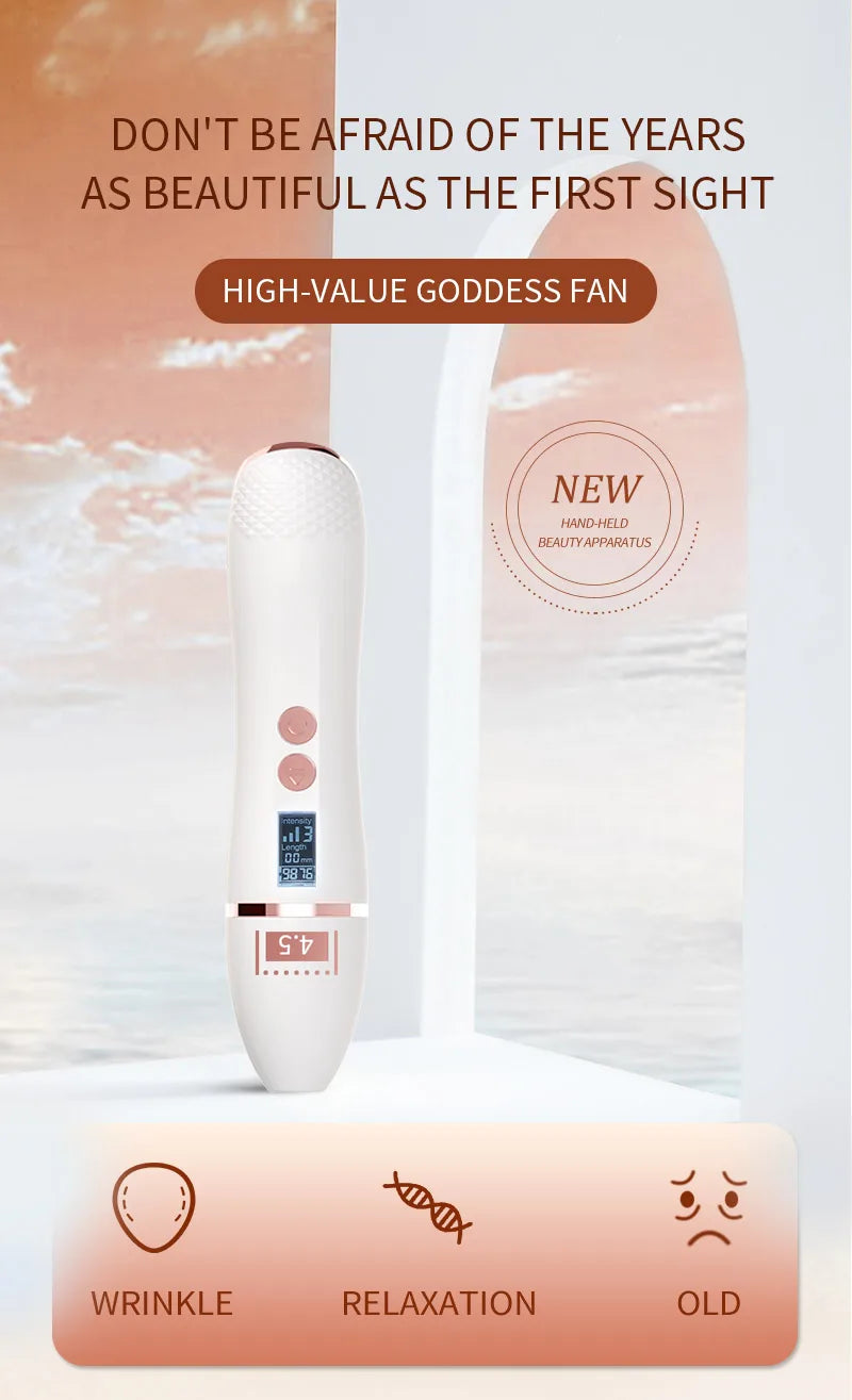 Máquina HIFU Lifting Facial Uso Doméstico - Rejuvenescimento Firmeza Remoção Rugas Anti-Envelhecimento