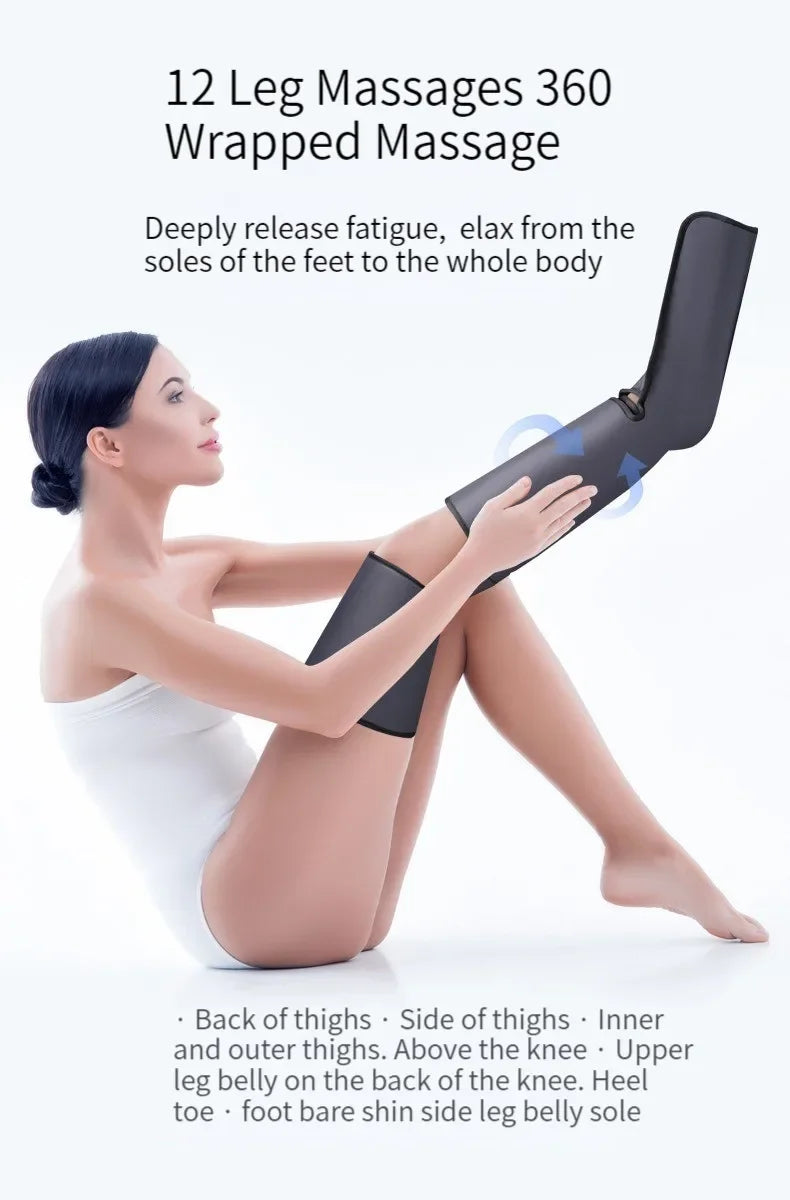 Massageador Elétrico de Pernas e Pés - Pressão de Ar, Shiatsu e Compressão Térmica