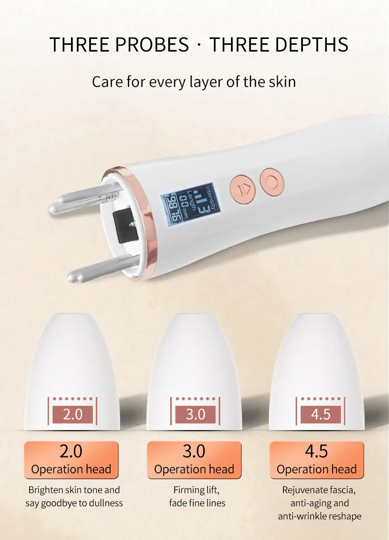 Máquina HIFU Lifting Facial Uso Doméstico - Rejuvenescimento Firmeza Remoção Rugas Anti-Envelhecimento