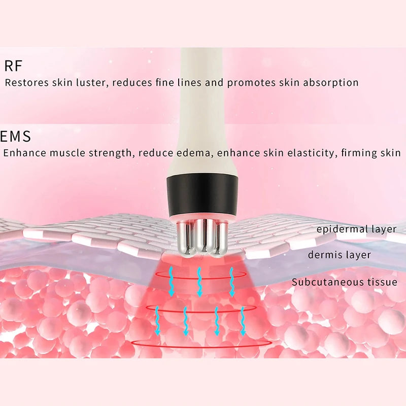 Dispositivo EMS Lifting Facial Ultrassónico - Radiofrequência Anti-Rugas para Rosto e Pescoço