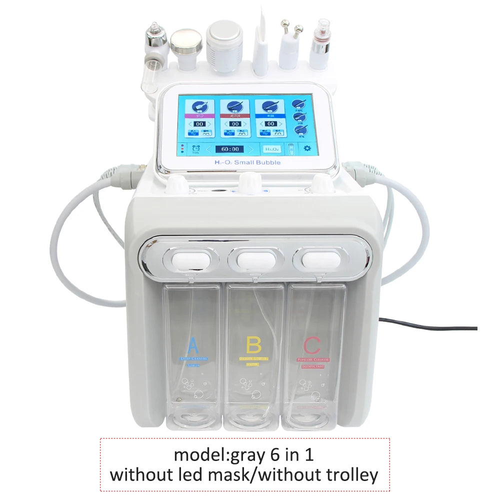 Máquina Hidrodermabrasão Facial H2O2 - Limpeza Profunda com Oxigénio e Peeling Aquático
