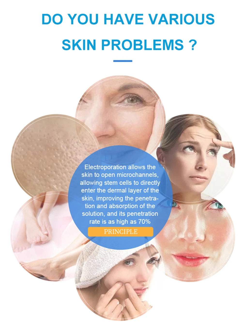 Massageador Facial D-Cool Crioterapia - Equipamento Rejuvenescimento Quente e Frio