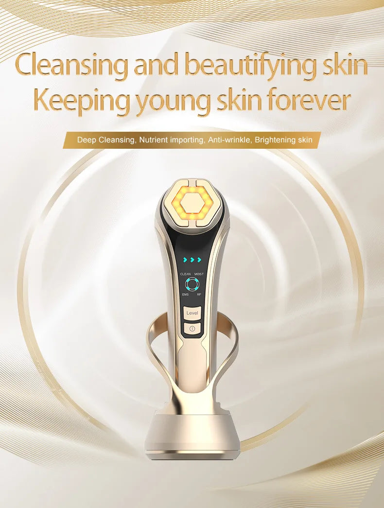 Novo Dispositivo RF Lifting e Firmeza Facial - Rejuvenescimento EMS Microcorrente Equipamento Beleza Doméstico