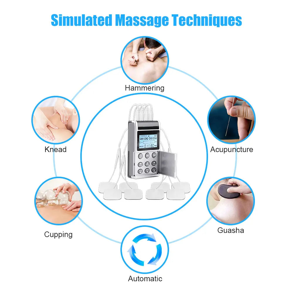 Estimulador Muscular Elétrico EMS 15 Modos - TENS 20 Níveis Fisioterapia Massagem Corporal + Caneta