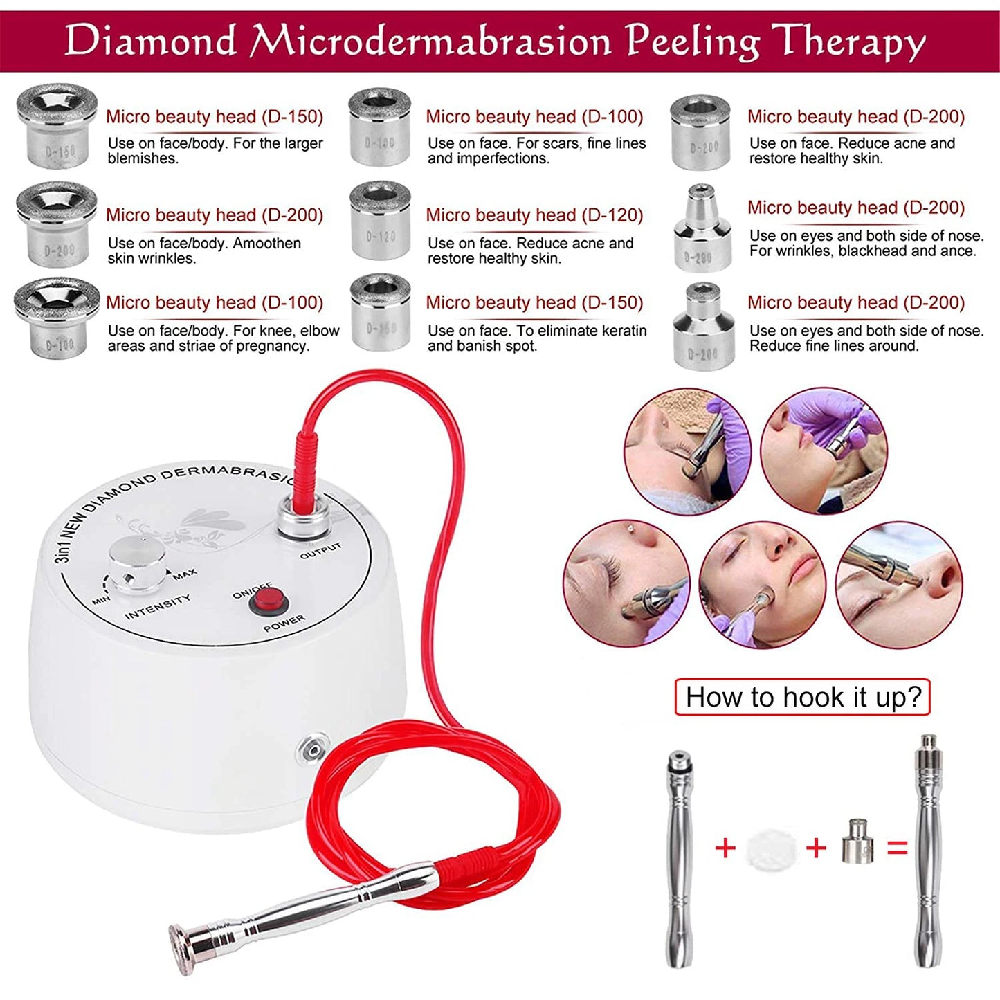 Máquina Microdermoabrasão Diamante Profissional - Peeling Facial Cuidados Pele Remoção Pontos Negros