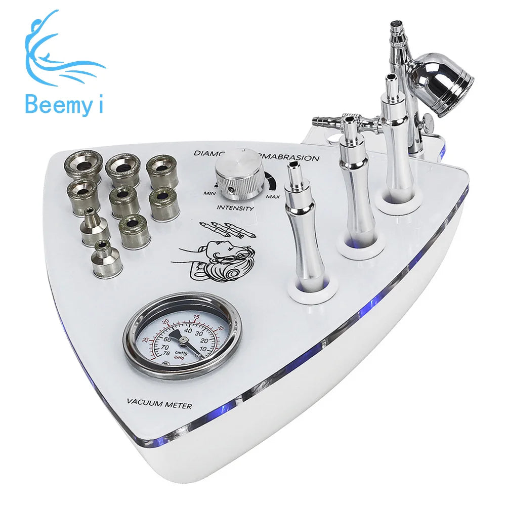 Máquina Microdermoabrasão Diamante 3 em 1 - Vácuo 65-68cmHg Esfoliação Peeling Hidratação
