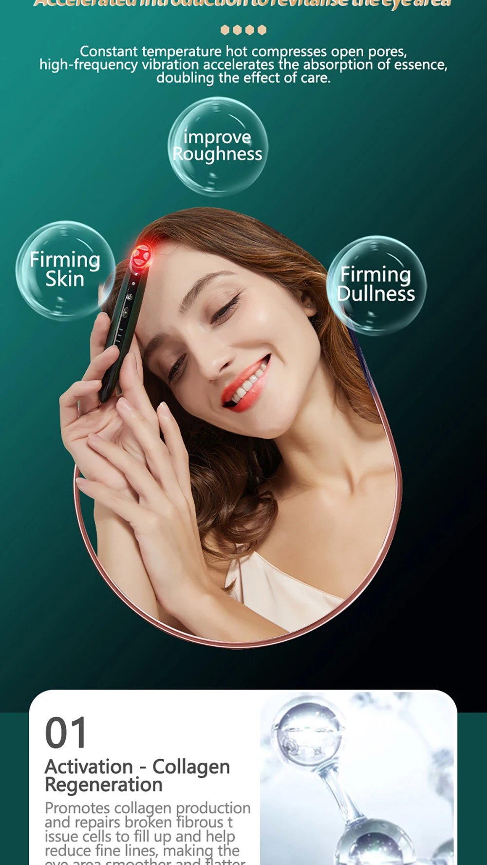 Dispositivo HIFU Anti-Rugas Lifting - Fototerapia Massageador Facial Cuidados Pele Massagem Olhos