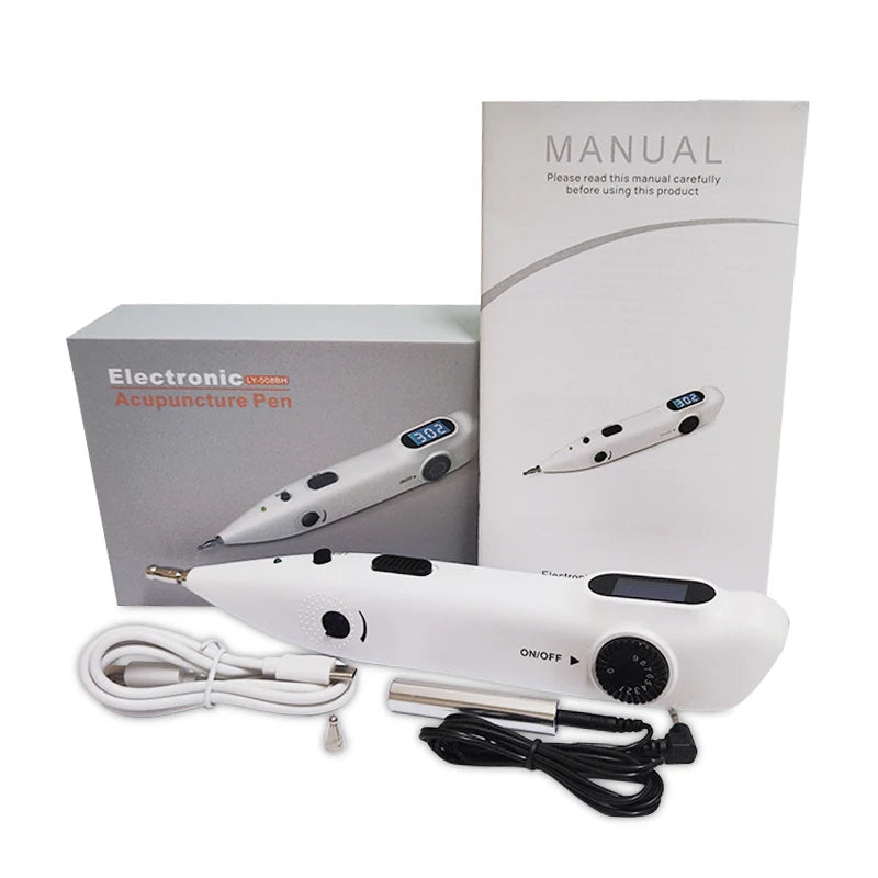 Caneta Acupuntura Eletrónica TENS - Terapia Laser Digital para Massagem e Estimulação Muscular