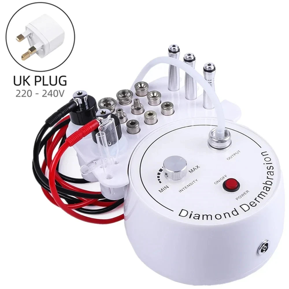 Máquina Microdermoabrasão Diamante 3 em 1 - Spray Água Esfoliação Remoção Rugas Peeling Facial