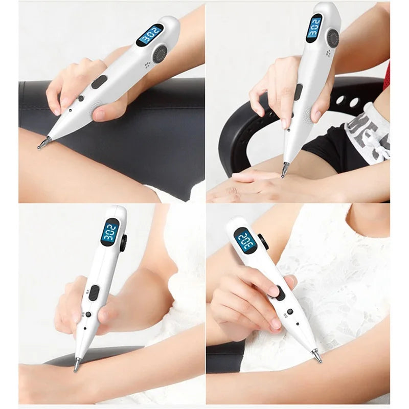 Caneta Acupuntura Eletrónica TENS - Terapia Laser Digital para Massagem e Estimulação Muscular