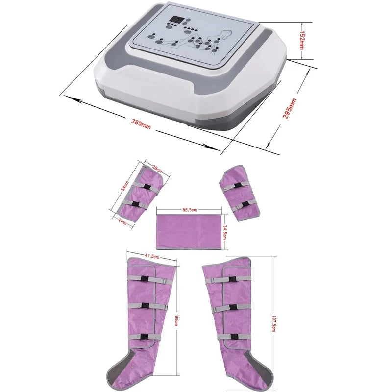 Máquina Pressoterapia Profissional 2024 - Massagem Linfática Braços Pernas Cintura Compressão Ar