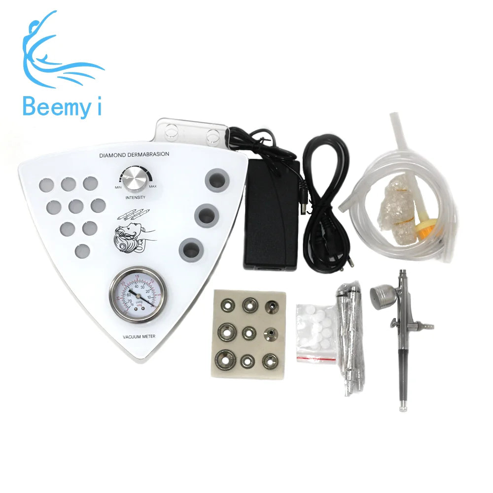 Máquina Microdermoabrasão Diamante 3 em 1 - Vácuo 65-68cmHg Esfoliação Peeling Hidratação