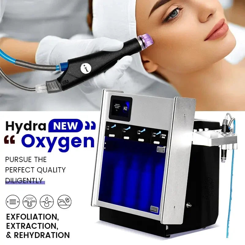 Máquina Hidrodermabrasão Profissional - Peeling Aquático e Oxigenoterapia Facial
