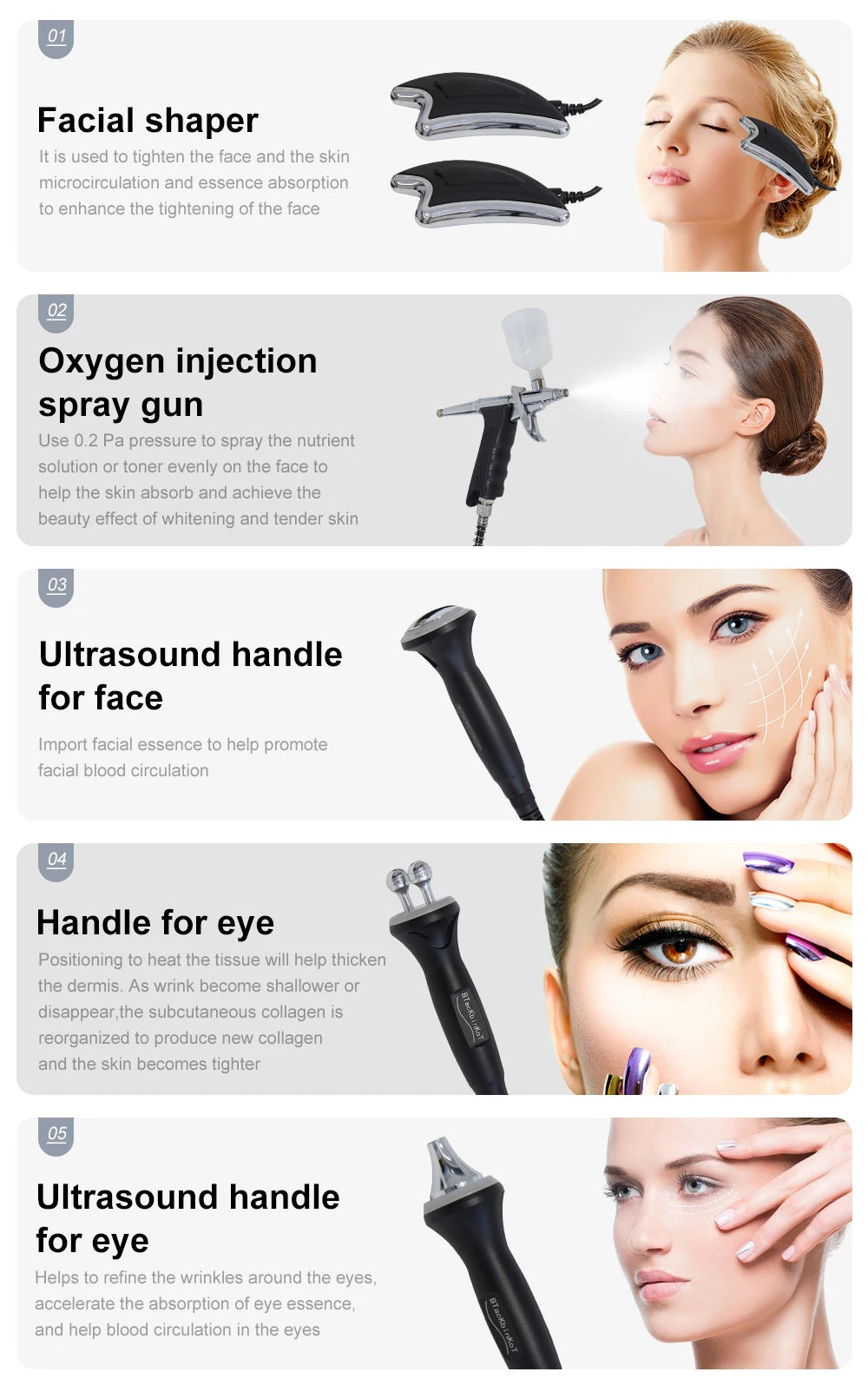 Máquina AOKO 10 em 1 Hidrodermabrasão - Peeling Aquático Ultrassom Oxigenação Facial