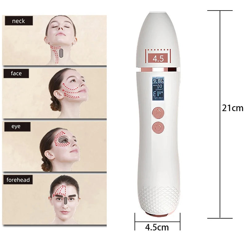 Máquina HIFU Lifting Facial Uso Doméstico - Rejuvenescimento Firmeza Remoção Rugas Anti-Envelhecimento