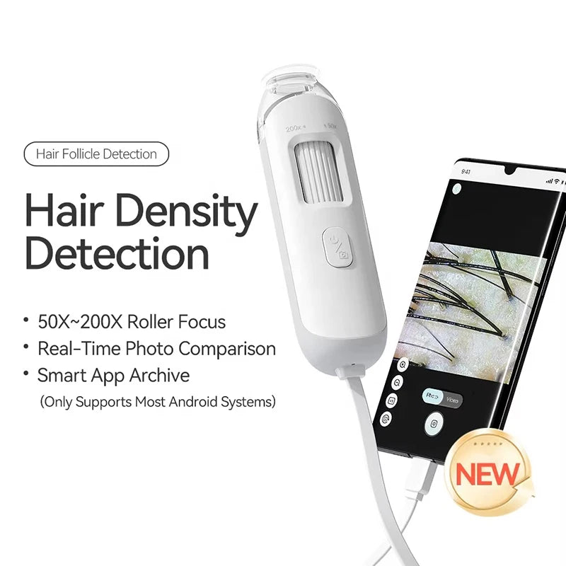 Dermatoscópio Eletrônico Câmera Couro Cabeludo - Analisador Pele Facial Profissional Microscópio Digital Ampliador Poros
