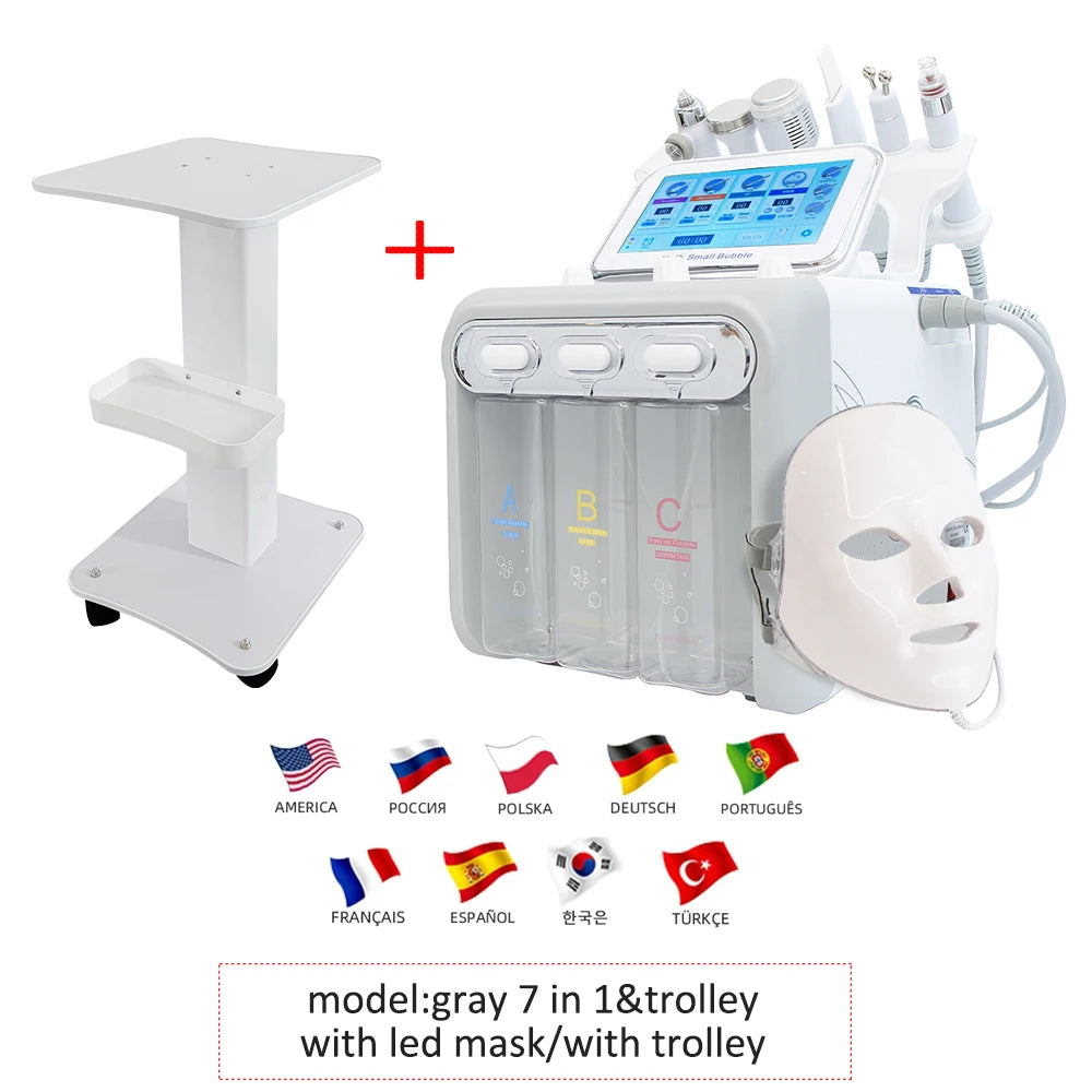 Máquina Hidrodermabrasão Facial H2O2 - Limpeza Profunda com Oxigénio e Peeling Aquático