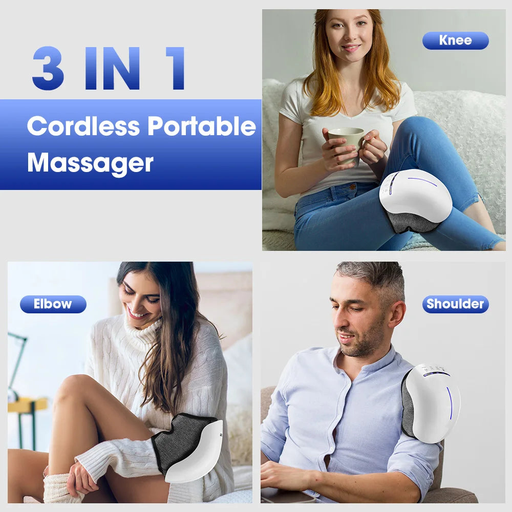 Massageador de Joelho Infravermelho - Compressão Térmica, Vibração e Fisioterapia