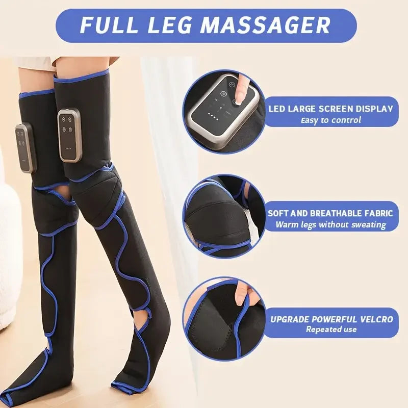 Electric full leg massager wireless control airbag pressing massage calf thigh muscle relaxation multiple modes adjustable