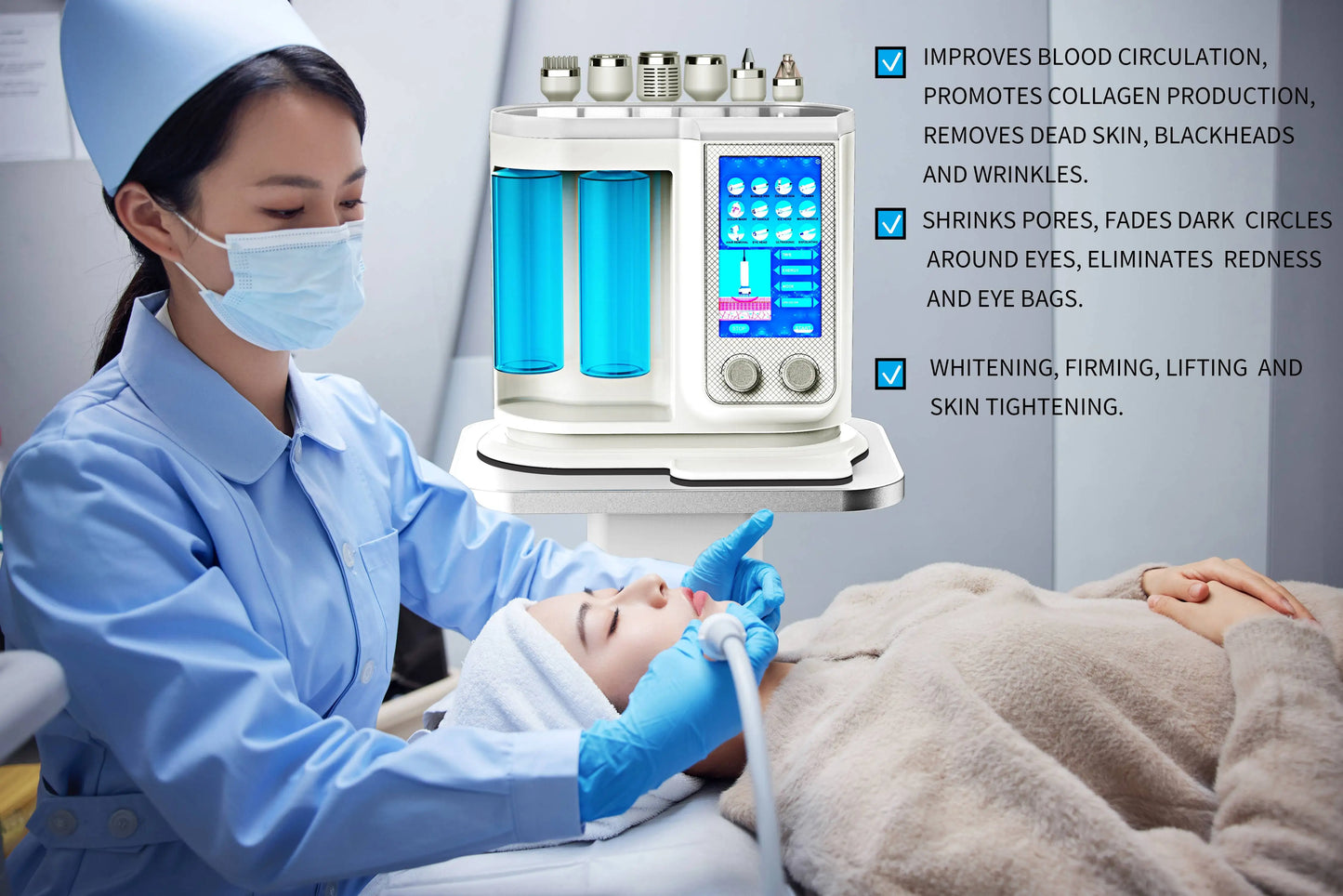 Máquina Hydra Facial Profissional RF Bio Lifting - Microdermoabrasão e Dermoabrasão Aquática